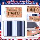 2 Pcs God Bless America Door Mats, 4th of July Patriotic Welcome Mat Non-Slip Coir Doormat with Blue White Stripes, Layered Rug for America 250th Anniversary, Front Porch Entryway Decor
