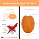Angel Shield Wood Toilet Seat Elongated with Soft Close,Easy Clean,Quick-Release Hinges(Elongated,Wood)