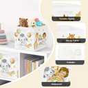 Clastyle 3 pcs Dreamy Animal Cube Storage Unit Boxes Foldable Kallax Box for Shelves Parents Storage Baskets for Book Clothes Toy Organizer, Giraffe, 11.8x11.8x11.8 in