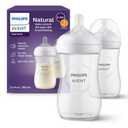 Philips Avent Natural Baby Bottles with Natural Response Nipples (Medium Flow, Flow 3), 9oz, 2-Pack, SCY903/02