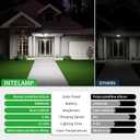 intelamp Solar Motion Sensor Light, Security Flood Light with Remote Control, Dual Color 3000K/6500K, 180 Radar Detection Sensor, IP65 Waterproof Wall Light for Porch, Garden, Yard, Garage, Fence