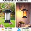 Greluna Solar Lantern Outdoor Waterproof, Flickering Flameless Solar Lights Hanging Lantern, Auto On/Off Decorative Solar Garden Lights for Patio Yard Porch Pathway Camping Decor