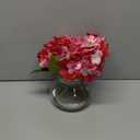 Hollyone Hydrangea Artificial Flowers with Glass Vase Fuchsia Silk Faux Flowers Arrangements in Vase with Faux Water Fake Floral Bulk Bouquet for Home Decor Table Centerpiece Decorations