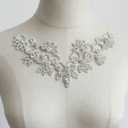 PEARLY JUN Rhinestone Applique Crystal Applique for Hand Sewing Craft Projects DIY Wedding Clothes Shoes Hats Bags (YL012-silver)