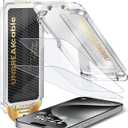 UNBREAKcable Screen Protector for iPhone 15 Pro, Pull-To-Protect Easy Installation, Auto Dust-Elimination, 9H+ Military-Grade Tempered Glass, Bubble-Free, Case Friendly, HD Clear, 6.1 Inch, 2 Pack