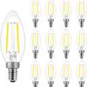 energetic smarter lighting Dimmable E12 LED Candelabra Bulb,60 Watt Equivalent B11 LED Chandelier Bulbs, Daylight 5000K, 550LM, 5 Watt Halloween Christmas Decoration Filament Candle,UL Listed, 12pk