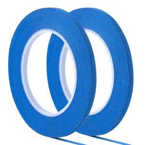 QDiShi 2 Pack 1/4" inch x 60yd Blue Painters Tape Easy Removal Thin Narrow Finishing Masking Tape Painting Tape Wall Tape, No Residue and Good Adhesive (0.25 in 6MM)