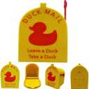 Magnetic Cruising Duck Mailbox with Movable Flag - Leave or Take a Duck Mail for Cruise Ship Cabin Doors, Refrigerator & Metal Surfaces - Funny Mini Duck Decor Accessory Gift