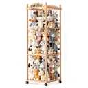 Jumvix Stuffed Animal Storage Zoo Tower, Large Capacity Wooden Stuffed Animal Holder with Wheels, Space-Saving Toy Storage Organizer, Stuffy Plushies Storage for Nursery, Playroom & Bedroom