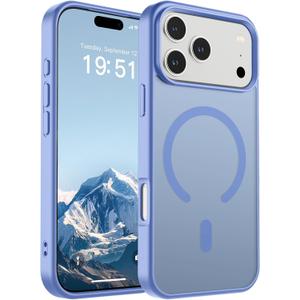 SUPFINE Magnetic for iPhone 17 Pro Max Case (Compatible with MagSafe)(Military Grade Drop Protection) Translucent Matte Shockproof with Anti-Fingerprint Phone Cover,Blue Purple