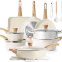 SENSARTE Ceramic Cookware Sets, Pots and Pans Set Nonstick, 20-Piece Induction Cookware, Non-toxic Healthy Non Stick Kitchen Cooking Set with Stay-Cool Handles, PFAS PTFE PFOA PFOS Free