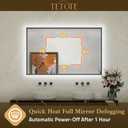 TETOTE 40 x 24 Backlit Mirror Brushed Black Metal Frame LED Light Vanity 3-Color White/Warm/Natural Stepless Dimmable Anti-Fog Backlight Mirror Wall-Mounted
