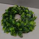 Lvydec Artificial Green Leaves Wreath - 10" Mini-Sized Boxwood Wreath for Window Wall Decor Front Door Home Decoration