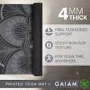 Gaiam Yoga Mat Classic Print, 4mm Non-Slip Mat (Mystic Ink)