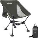 Wildhiker Ultralight Backpacking Chair Compact Camping Chairs for Adults with Pouch, Weighs 2.8 lbs with Anti-Sinking Large Feet for Beach, Hiking, Motorcycle, Travel, Festival Green