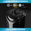 EZ-CHILL 32" 3-Speed Oscillating Portable Tower Fan, 90 Degree Oscillation, Portable Built-in Carry Handle, Quiet Operation, MTTF-32