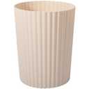 JiatuA Small Trash Can Plastic Wastebasket Round Garbage Container Bin for Bathroom, Kitchen, Bedroom, Home Office, College Dorm, Beige (1.8 Gallons)
