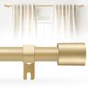 Gold Curtain Rod for Windows 28 to 48 Inch, 5/8 Inch Splice Adjustable Curtain Rod Gold with 2 Brackets, Easy Installation and Simple End Caps, For Living Room, Bedroom, Outdoor