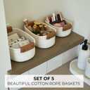 3 x Beautiful Storage Basket Set of 5 - Sturdy Cotton Rope Baskets for Shelves Are Perfect for Organizing Your Home - Quality Storage Bins Easily Fit With Any Nursery or Bedroom Decor