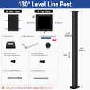 42" Level Drilled Cable Railing Post, Fixed Top Heavy-Duty Line With Flat Rubber Grommets, Stainless Steel T304 Matte Black Handrail for Indoor Outdoor Railing Kit System
