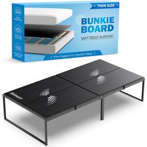 Bunkie Board Twin Size (38x75''), Heavy Duty 10mm Bed Boards for Slatted Frame, Sleeper Sofa Support Board to Stop Sagging Mattress, Breathable, Noise Minimizing, Moisture Resistant, Black