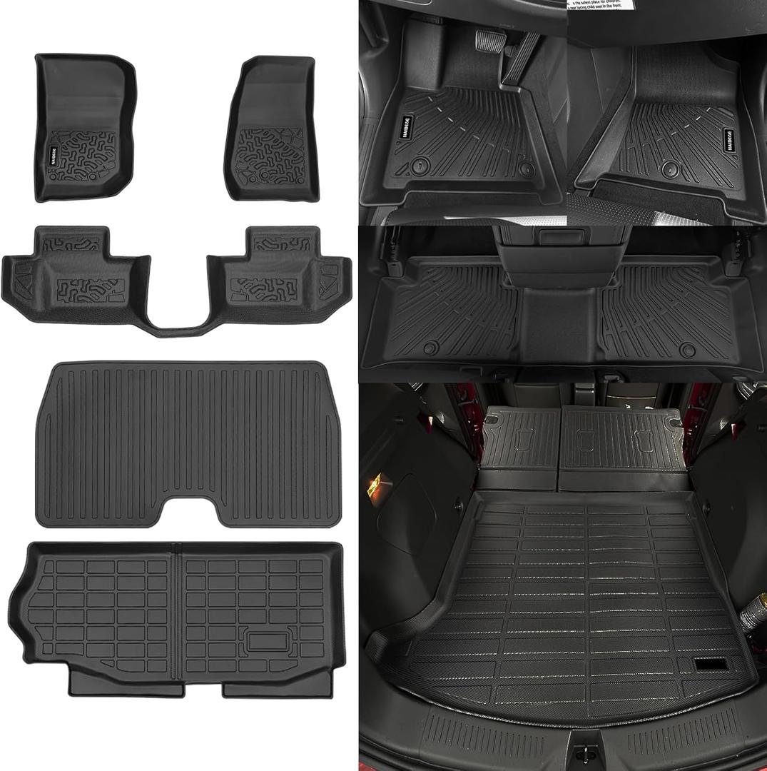 Naibeve Floor Mats for Jeep Wrangler JK 2-Door 2014-2017 - All Weather Custom Fit for Jeep Wrangler JK Floor Mats & Cargo Mats & Backrest Mats Accessories