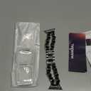 Mosonio Compatible for Apple Watch Band 42mm with Screen Protector Case Women, Jewelry Metal Chain with 2P Bling Cover for iWatch Series 11 10(Silver Link with Black Leather)