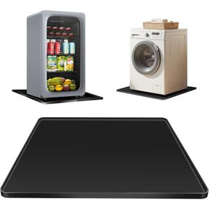 ToLanbbt Mini Fridge Silicone Mat - 20" x 20" x 0.6" Mini Fridge Drip Tray Under Refrigerator Mat Carpet Floor Protector, Leak-Resistant Portable AC Pan for Washing Machine Dishwasher Dryers, Black