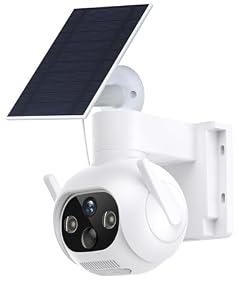 woomo 4G LTE Cellular Solar Security Camera Outdoor, No WiFi Needed, 360° Live View Pan/ Tilt, 2K Color Night Vision, PIR Motion Detection with Auto Tracking, 2-Way Audio, Built-in SIM Card