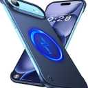 Magnetic Ultra Thin Frosted Designed for iPhone Air Frameless Case 6.5 inch [Compatible with MagSafe] Slim Minimalist Lightweight Matte Hard Cover Protective Borderless Case-Navy Blue