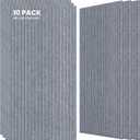 10 Pack Large Acoustic Panels,47.2 x 23.6 x 0.35 Inch Sound Proof Foam Panels for WallsPremium Noise Dampening Panels,Sound Panels for Media Room, Office and Studio,African Gray, 10 pcs - 47.2'' * 23.6''