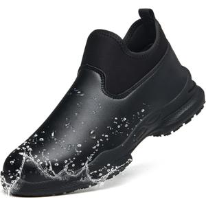 Non Slip Work Shoes for Men Women Water & Oil Resistant Chef Shoes Comfortable Slip Resistant Chef Footwear for Restaurant Hospital (Black), Size 41