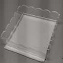 1 Pcs 10" x 10" Acrylic Scalloped Tray Large Clear Acrylic Tray with Drawer for Insert Customizable Photos, Art, and Fabric Scalloped Basket for Needlepoint Napkin Frame Display Messages