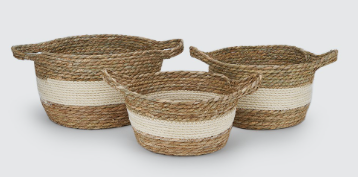 Basket with Handles - Decorative Durable Rope Woven Storage Bin Shelf Storage Organizer Cube, Easter Baby Gift Basket,