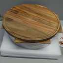 Rotating-Wood-Cake-Stand With Acrylic Dome Lid, Round Wooden Cake Holder Plate With Cover, 2-in-1 Dessert Table Display Set For Party, Charcuterie Board For Cheese, Chips & Dips, Nachos, Fruit Platter (Rustic Brown)