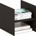 Furinno Cubicle Cube Insert, H-Shelf Cube Organizer, 2-Tier Shelf Accessory, Fits into Furinno Triple Thick Cubes, IKEA Kallax, for Organizers and Storage, Black Dark Oak