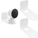 Large Metal Wall Mount Holder fits for Google Nest Indoor 2nd Generation Wired Cam and Ring Cam, Flexible Installation Camera Shelf for Better View Angle Mount on Wall Deck, 2 Pack