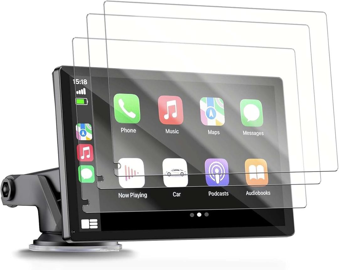 3-Pack Screen Protector for HAUXIY Q9S Wireless Carplay Screen,9 inch Soft PET Film for HAUXIY Portable Apple Carplay & Android Auto Car Stereo, Anti-Scratch, Anti-Fingerprint, HD Clear Film