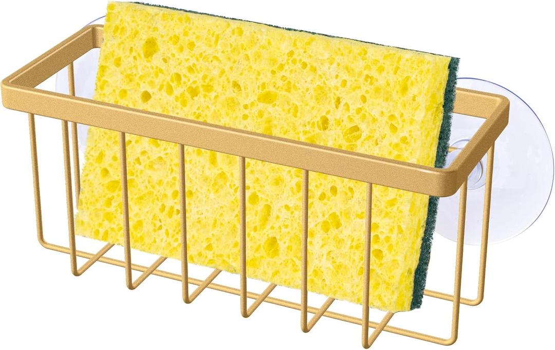 Sponge Holder for Kitchen Sink,Gold Sponge Holder,Kitchen Sink Caddy (Gold)