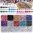 15000 Pcs Resin Rhinestones for Crafts, Colorful Jelly Resin Rhinestones for Bedazzling Gems Mix Sizes Flatback Gems Jewels for DIY Mugs Tumblers Bottles Clothing Shoes Nail Art (Set-11)
