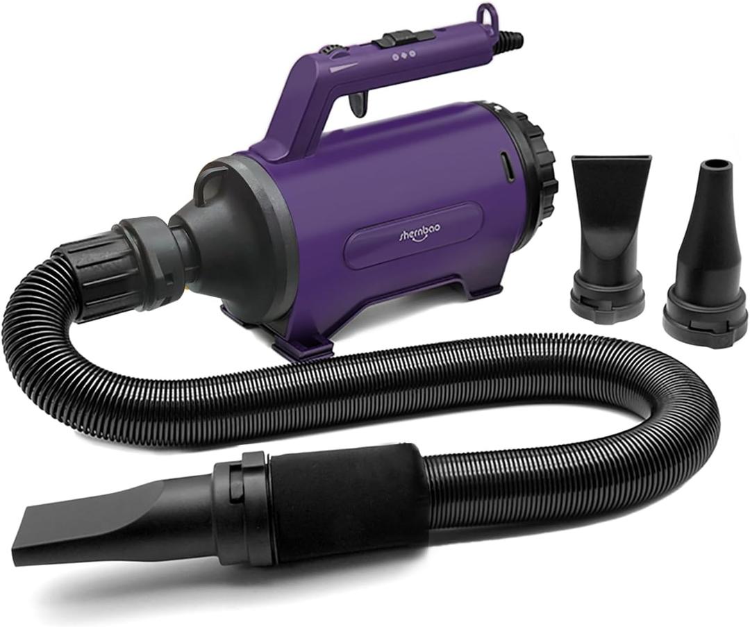 Dog Dryer High Velocity Professional Dog/Pet Grooming Force Hair Dryer/Blower (Purple)