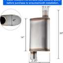Universal 409 Stainless Muffler Straight-Through Performance Muffler Exhaust, offset in | offset out (2.25")