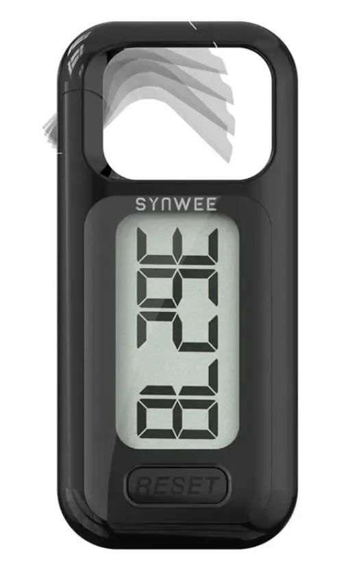 Simple Walking 3D Pedometer, Portable Carabiner Step Counter, Steps Tracker with Neck Lanyard for Seniors Men Women Kids