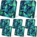 pickyNproud 8Pcs Patio Cushion Covers Stretch Outdoor Couch Cushions Slipcovers Replacement Washable Furniture Protector with Elastic Bottom Sofa Chair Seat Cover, Palm Leaves (27"D x 27"W x 8"H10