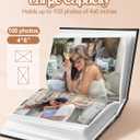 Slohif Photo Album 4x6 Pictures Leather Small Memory Book Keepsake for Family Wedding Postcard 100 Pockets Personalized Couples Photobook for Engagement Travel Vacation Birthday Honeymoon Happiness