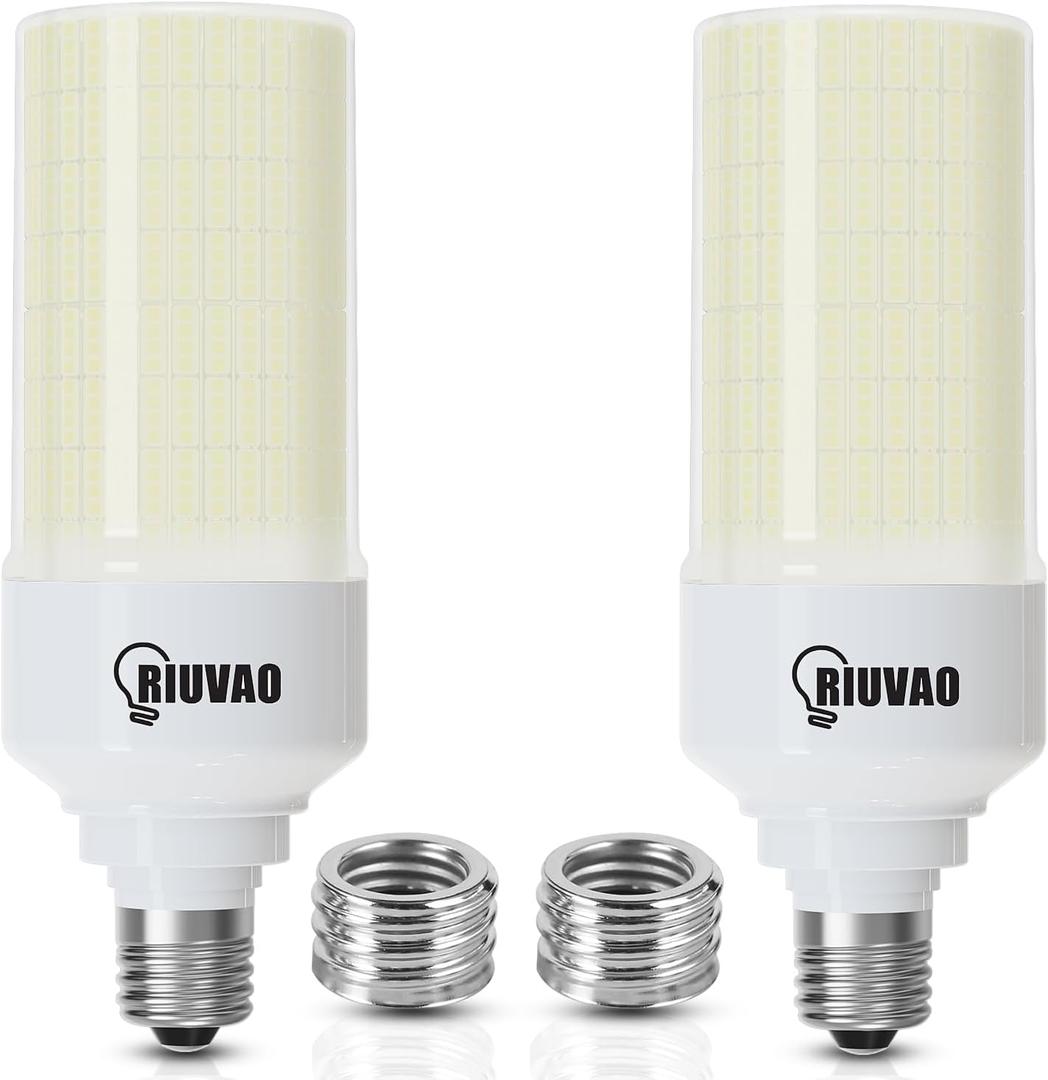 2-Pack 80W Led Corn Light Bulb,800W Equivalent 5000K Daylight 12000 High Lumen Super Bright E26/E39 Base Led Bulbs, Replace Metal HID CFL Leds Corn Bulb for Outdoor Indoor Commercial led Lighting (White)