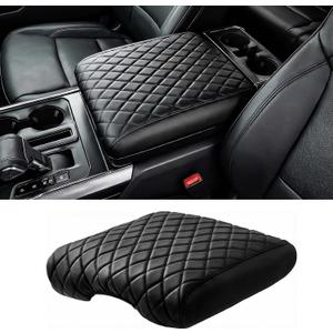 FREESOO Center Console Armrest Cover for Ford F150 2021 2022 2023 2024 2025 2026, Armrest Lid Leather Protector and Middle Console Cushion Interior Accessories, Black (Bucket Seat Only)