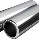 High Performance Chrome Exhaust Tips, Angle Cut, Pencil Cut, Turn Down, Multiple Sizes, 2 pcs (9" length 2.25" ID 2.5" OD 2pcs Pencil Cut)