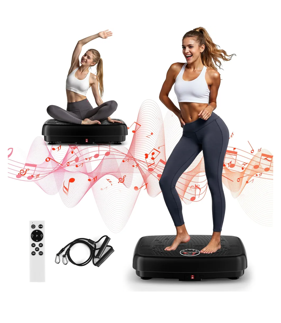 Vibration Plate Exercise Machine, 2025 Upgraded Double Motors Vibration Plate for Lymphatic Drainage, EvoSpark 3D PRO Vibration Plates for Weight Loss,450 Lbs Capacity Vibrate Fitness Platform