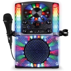Singing Machine SML625BTBKD Karaoke Machine, Portable Bluetooth CD+G Karaoke System, Black